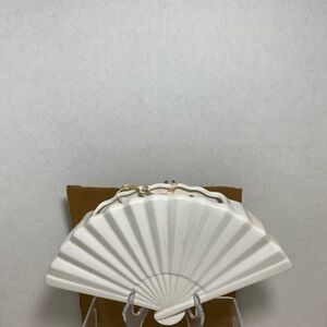 Vintage porcelain ceramic white fan wall pocket vase